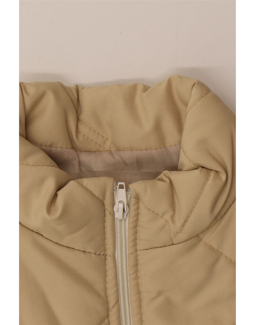 VINTAGE Wattierte Damenweste UK 12 Mittelbeige