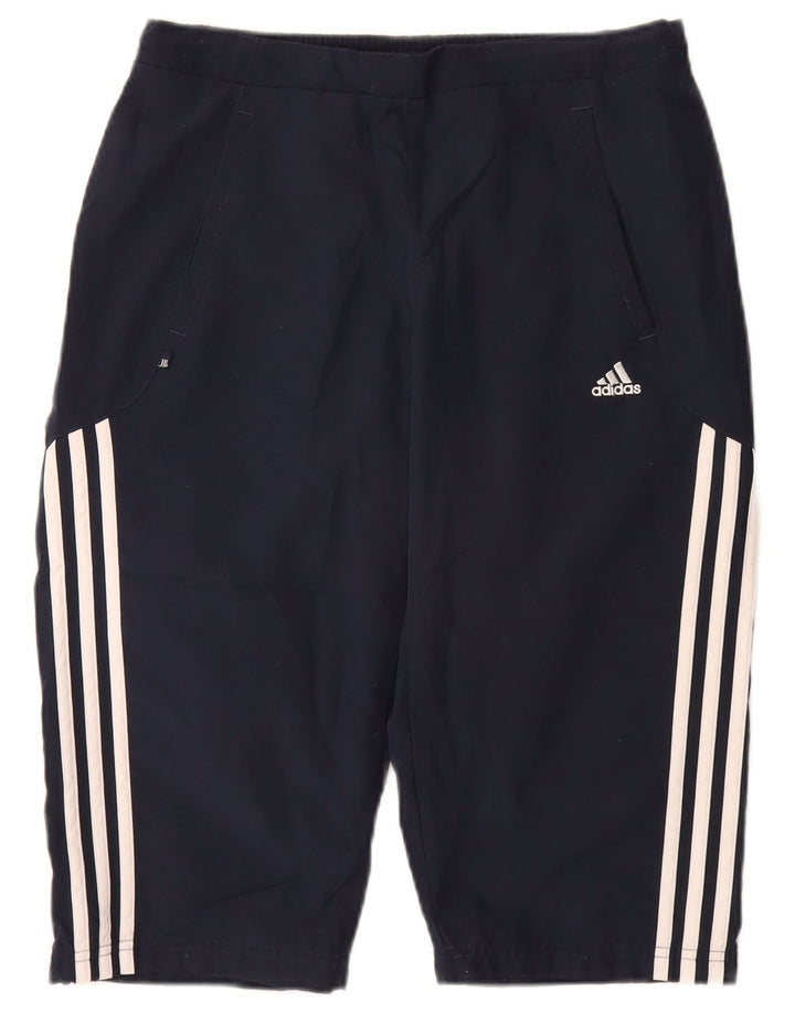 Adidas Damen Bermuda Sport Shorts UK 12 Medium Marineblau Polyester