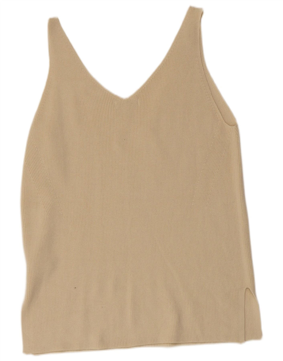 Marks & Spencer Damen Weste Top UK 14 Large Beige Baumwolle
