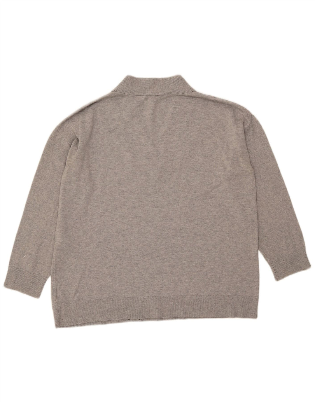 Gap Damen-Pullover mit V-Ausschnitt, übergroß, Gr. 40, Größe L, Grau meliert