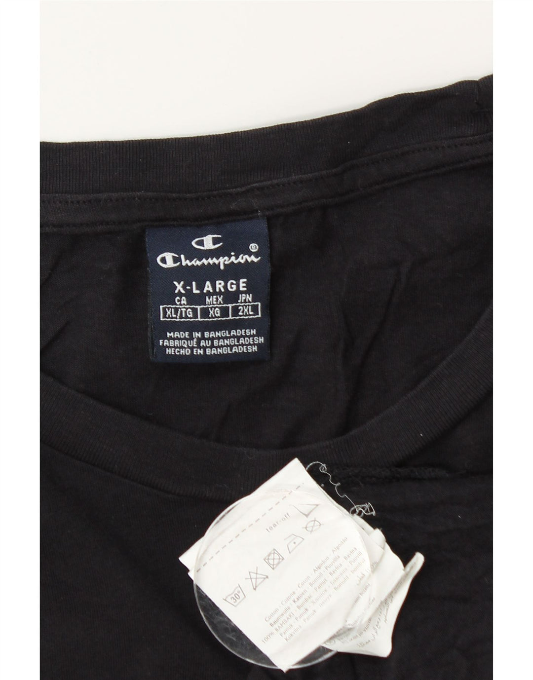 CHAMPION Herren Grafik T-Shirt Top XL Schwarz Baumwolle