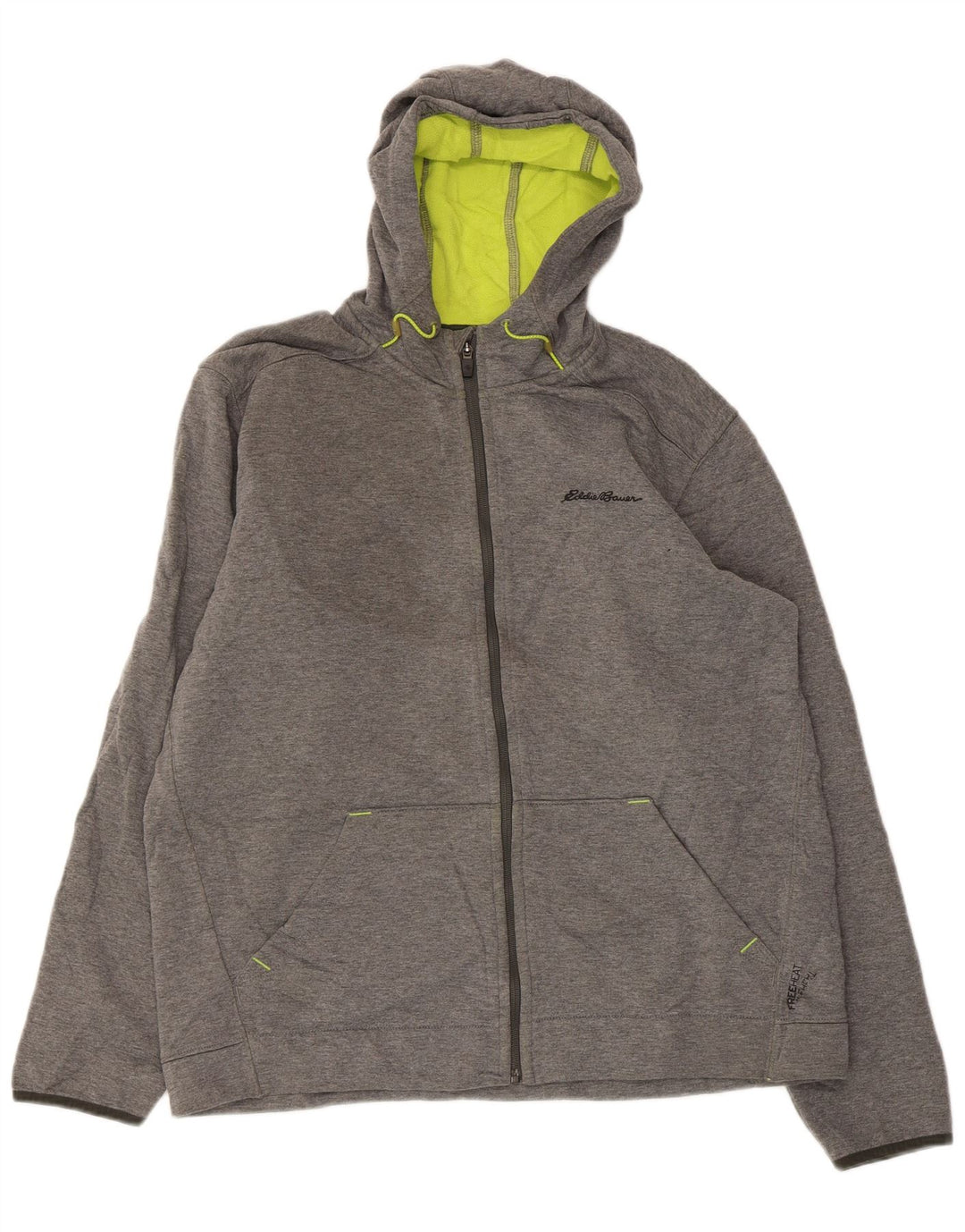 EDDIE BAUER Herren-Kapuzenpullover mit Reißverschluss, groß, grau, Polyester