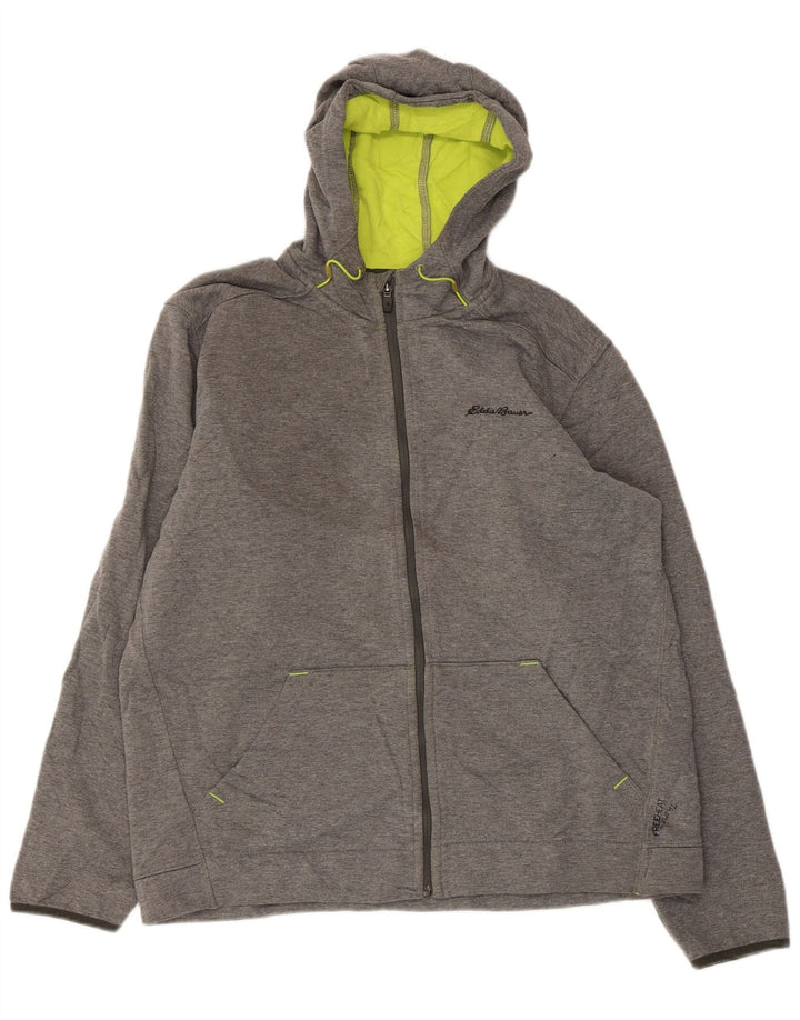 EDDIE BAUER Herren-Kapuzenpullover mit Reißverschluss, groß, grau, Polyester