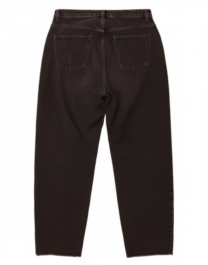 Zara Damen-Jeans mit hoher Taille, kurz geschnitten, EU 40, mittelgroß, W30, L25, Schwarz