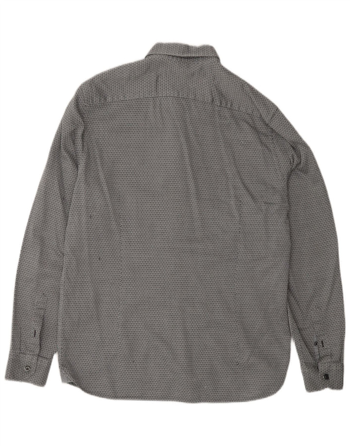 Ted Baker Herren-Hemd mit moderner Passform, Größe 16, groß, grau, geometrisch