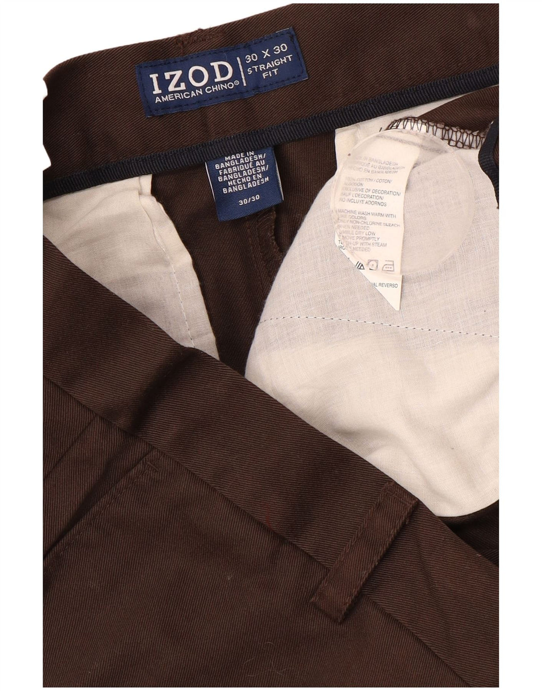 IZOD Gerade Chino-Hose für Herren, W30, L30, braune Baumwolle