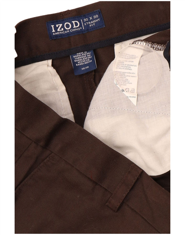 IZOD Gerade Chino-Hose für Herren, W30, L30, braune Baumwolle