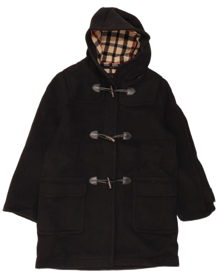 DAKS Damen Dufflecoat mit Kapuze, UK 16, Größe L, Schwarz