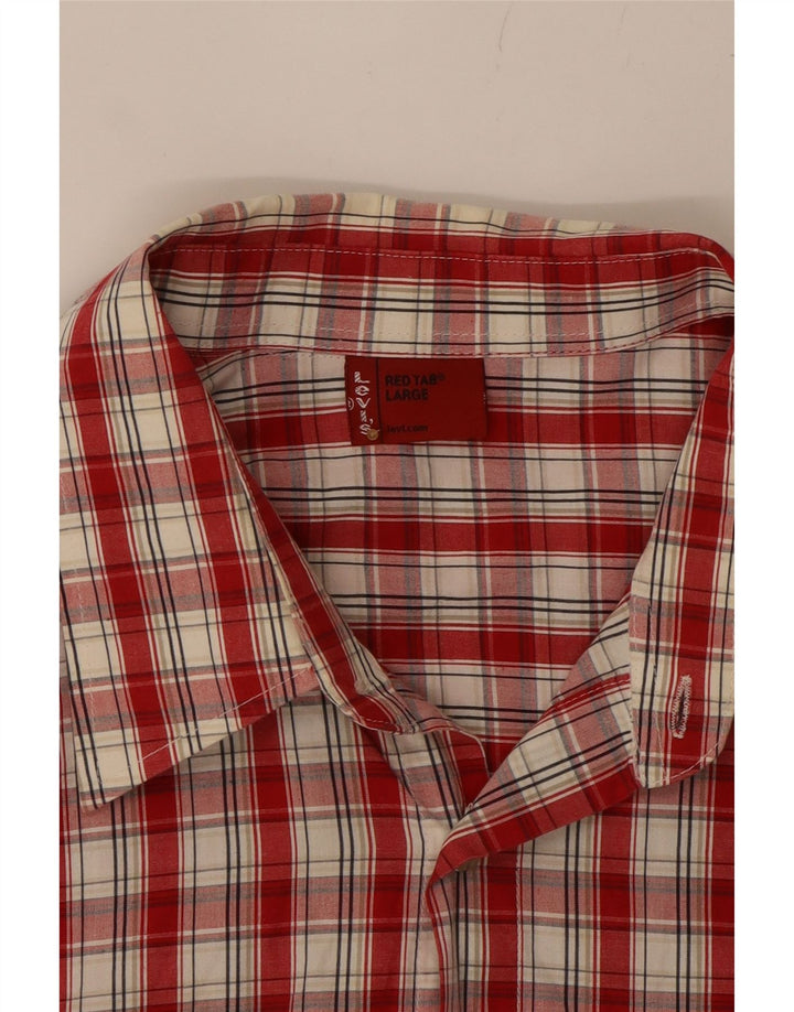 LEVI'S Mens Shirt Large Red Check Cotton Vintage Levi's and Second-Hand Levi's from Messina Hembry 