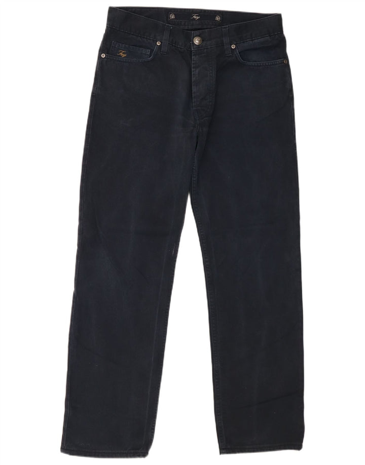 Fay Herren Straight Jeans W32 L29 Marineblau Baumwolle
