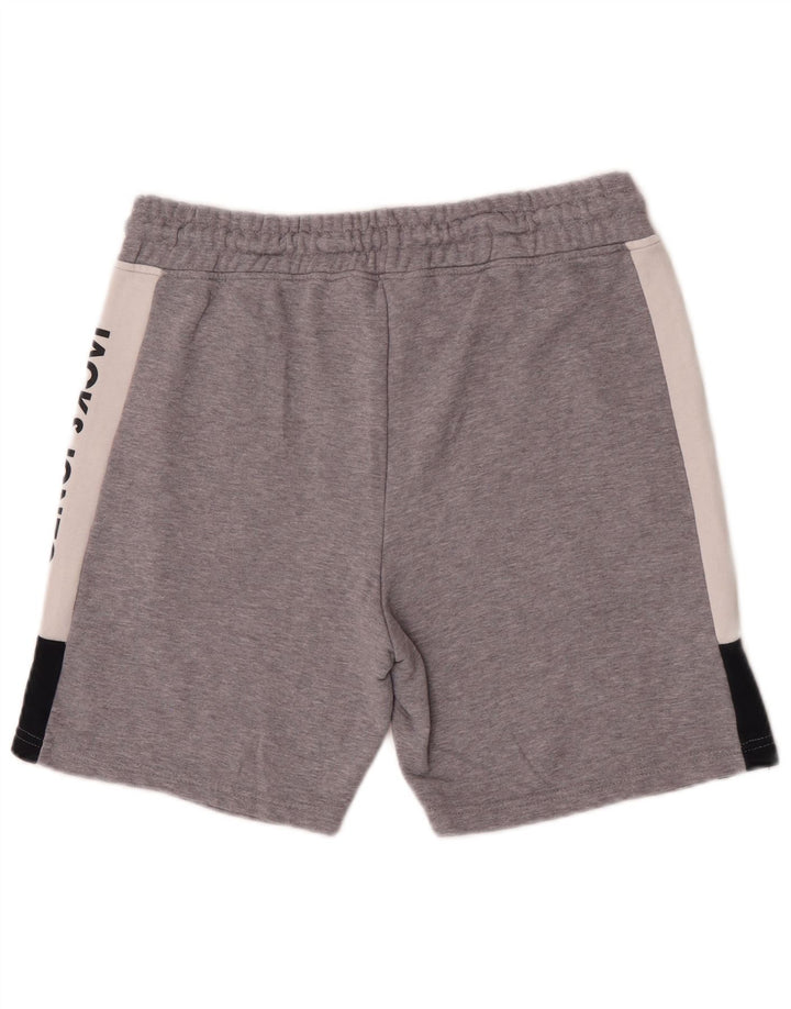 Jack & Jones Herren-Sportshorts mit Grafik, mittelgraue Colourblock-Baumwolle