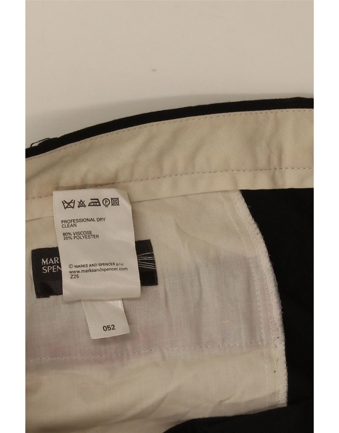 Marks & Spencer Herren-Anzughose mit Pegged-Anzug, W42, L33, schwarze Viskose