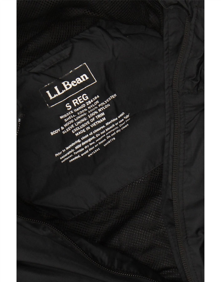 L.L.BEAN Übergroße Damen-Regenjacke mit Kapuze, UK 10, Größe S, schwarzes Nylon