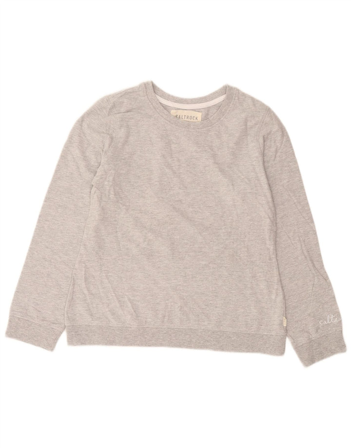Saltrock Damen-Sweatshirt-Pullover, Gr. 10, Größe S, grau gefleckte Baumwolle