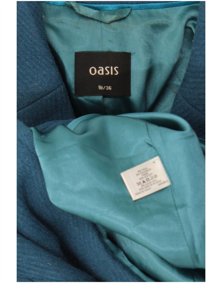 Oasis Damenmantel UK 10 Small Blaue Wolle