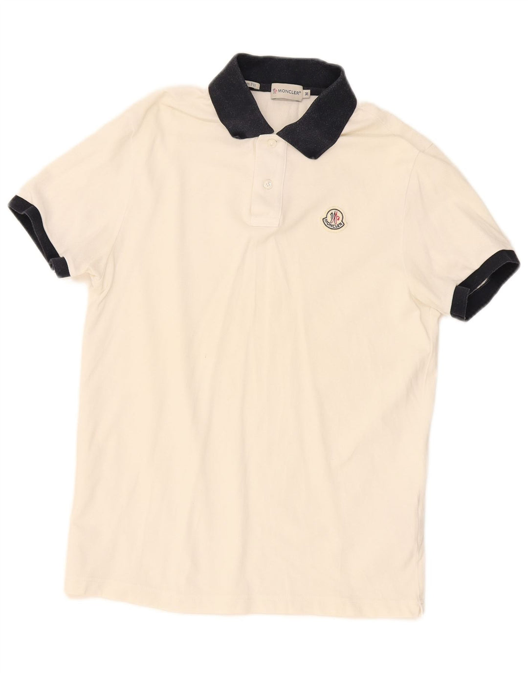 Moncler Slim-Fit-Poloshirt für Herren aus mittelweißer Colourblock-Baumwolle