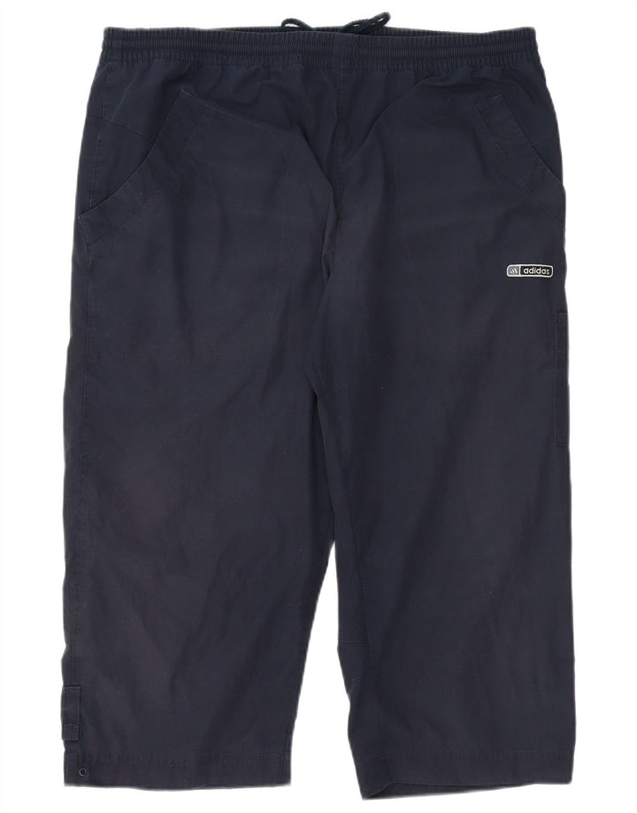 ADIDAS Mens Bermuda Sport Shorts Large  Navy Blue Cotton