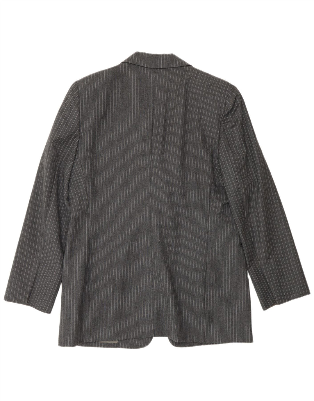 Ferre Damen 001 1-Knopf-Blazerjacke UK 16 Large Graues Nadelstreifen-Acetat