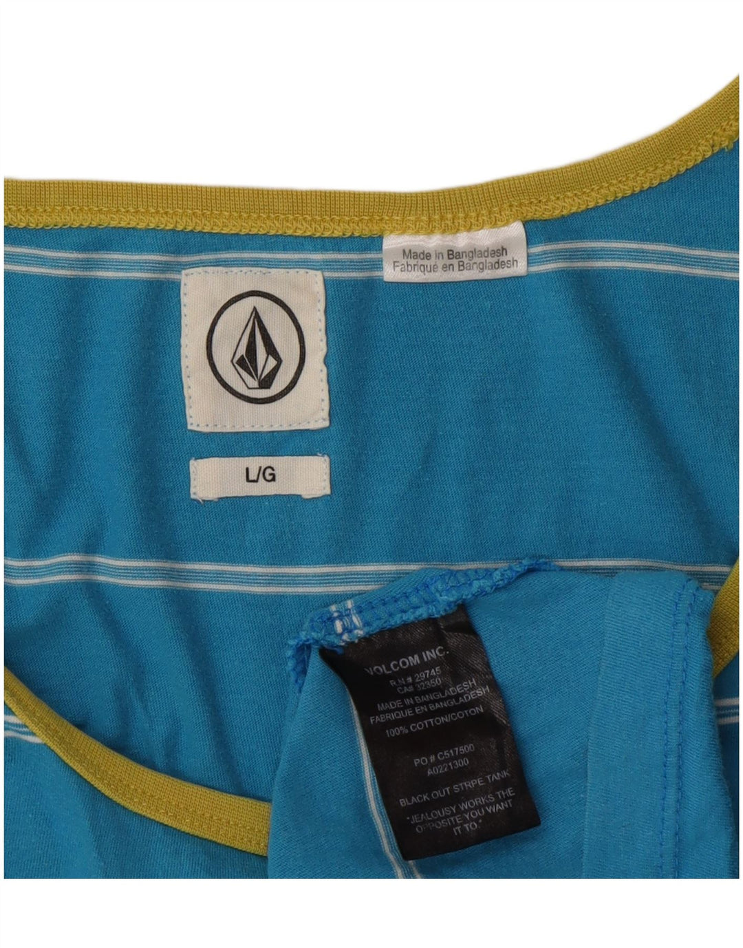 Volcom Herren-Weste, groß, blau gestreift, Baumwolle