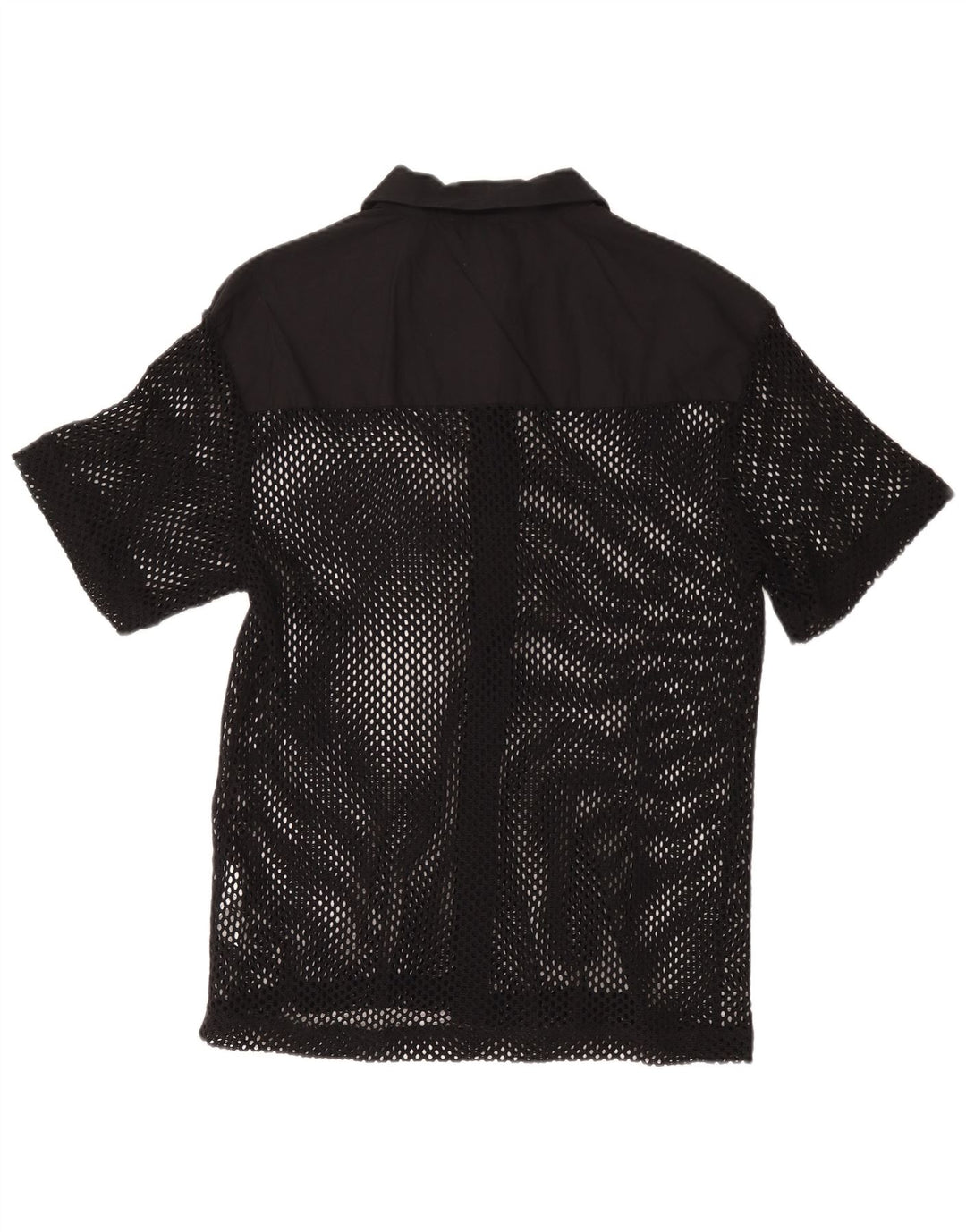 Zara Herren-Kurzarmhemd aus mittelschwarzer Baumwolle