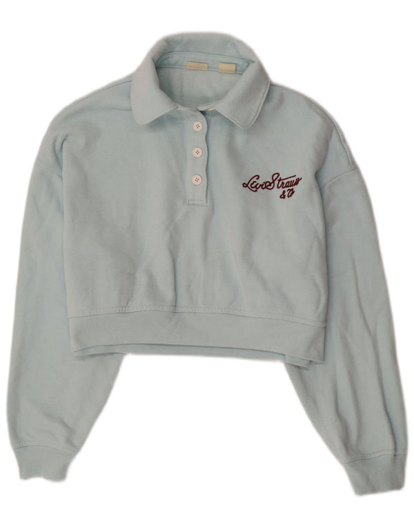 LEVI'S Damen-Sweatshirt mit übergroßem, bauchfreiem Polokragen, Gr. 6, XS, Blau