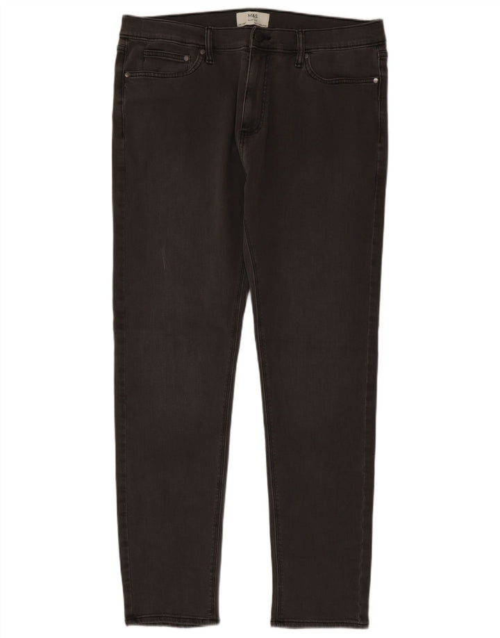 Marks & Spencer Herren Slim Jeans W36 L33 Graue Baumwolle