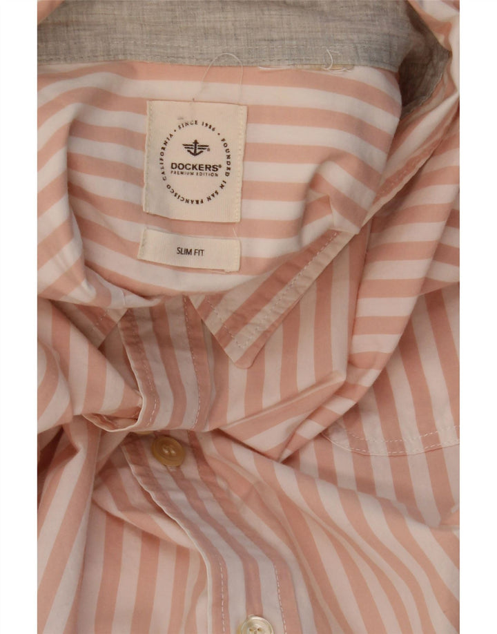 Dockers Herren Slim Fit Hemd XL Rosa gestreift