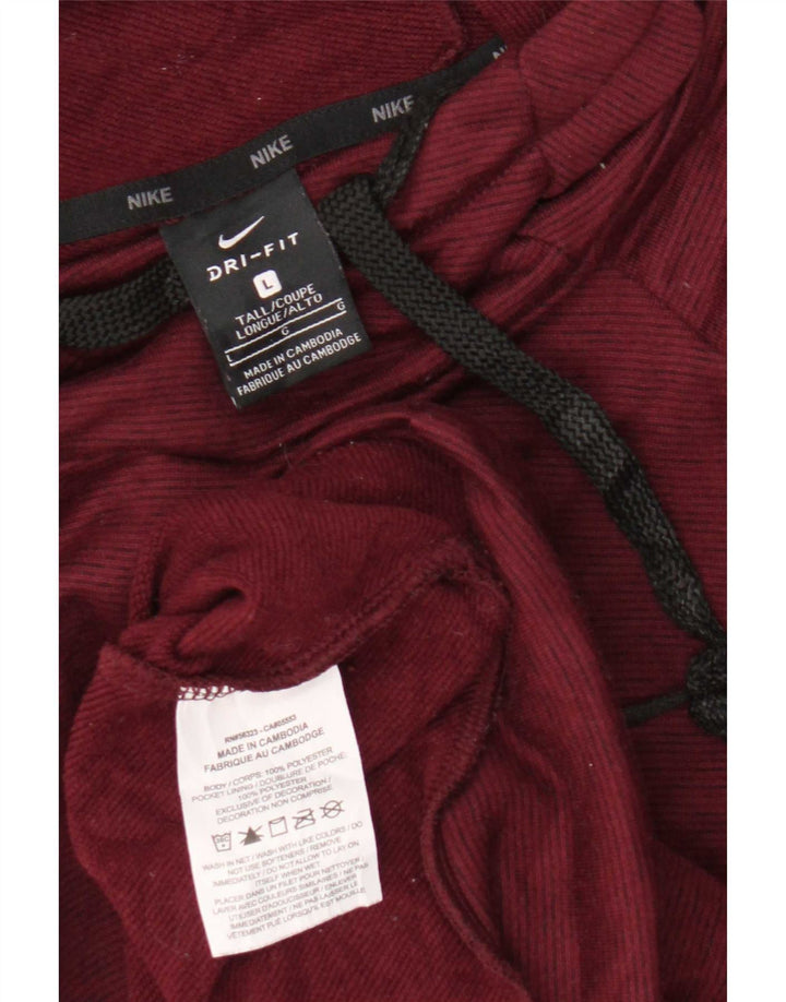 Nike Herren Dri Fit Kapuzenpullover, Größe L, Burgunderrot, Polyester