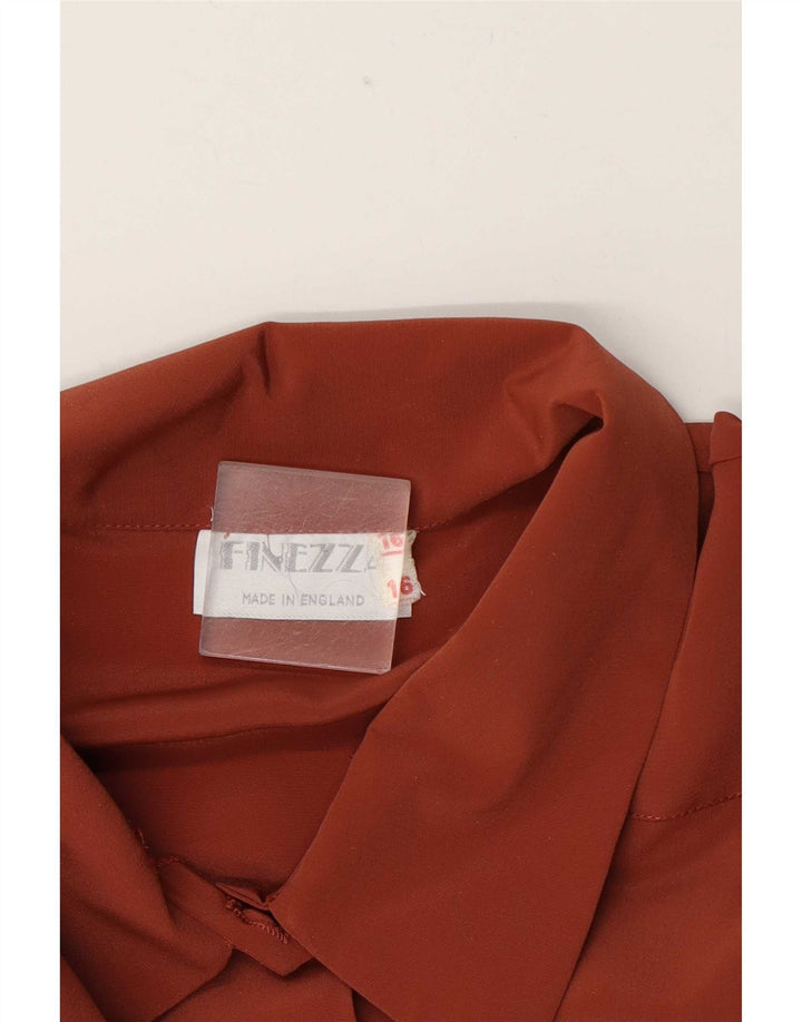 Vintage Damen Hemdbluse UK 16 Groß Braun
