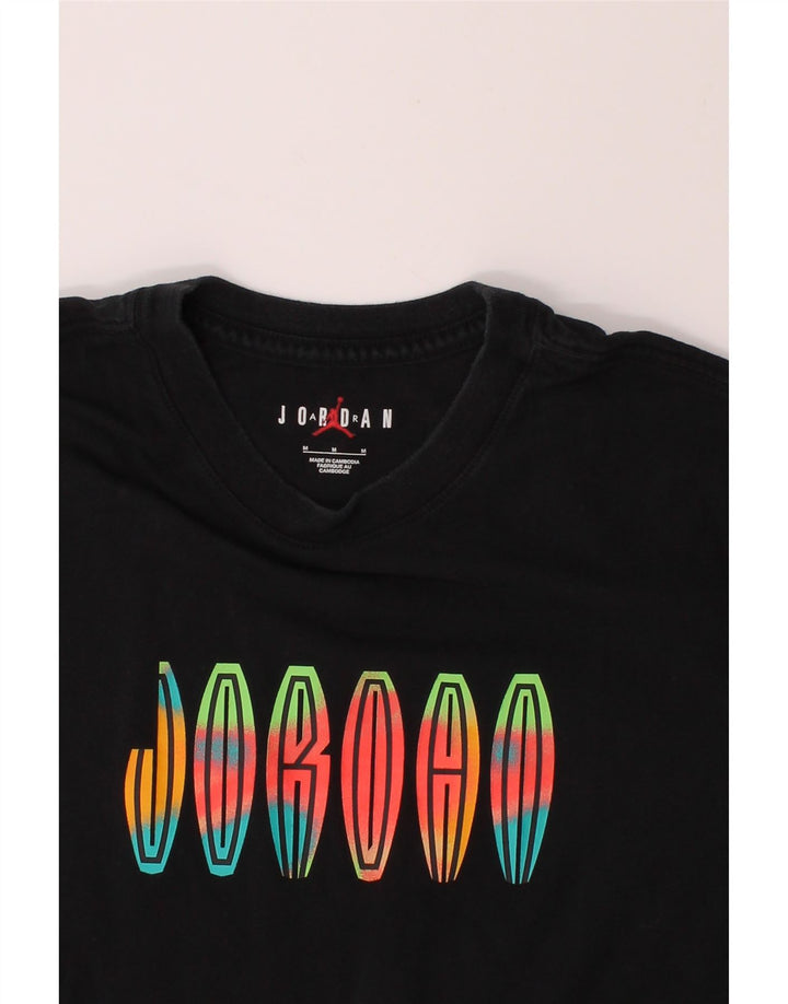 JORDAN Mens Graphic T-Shirt Top Medium Black Vintage Jordan and Second-Hand Jordan from Messina Hembry 