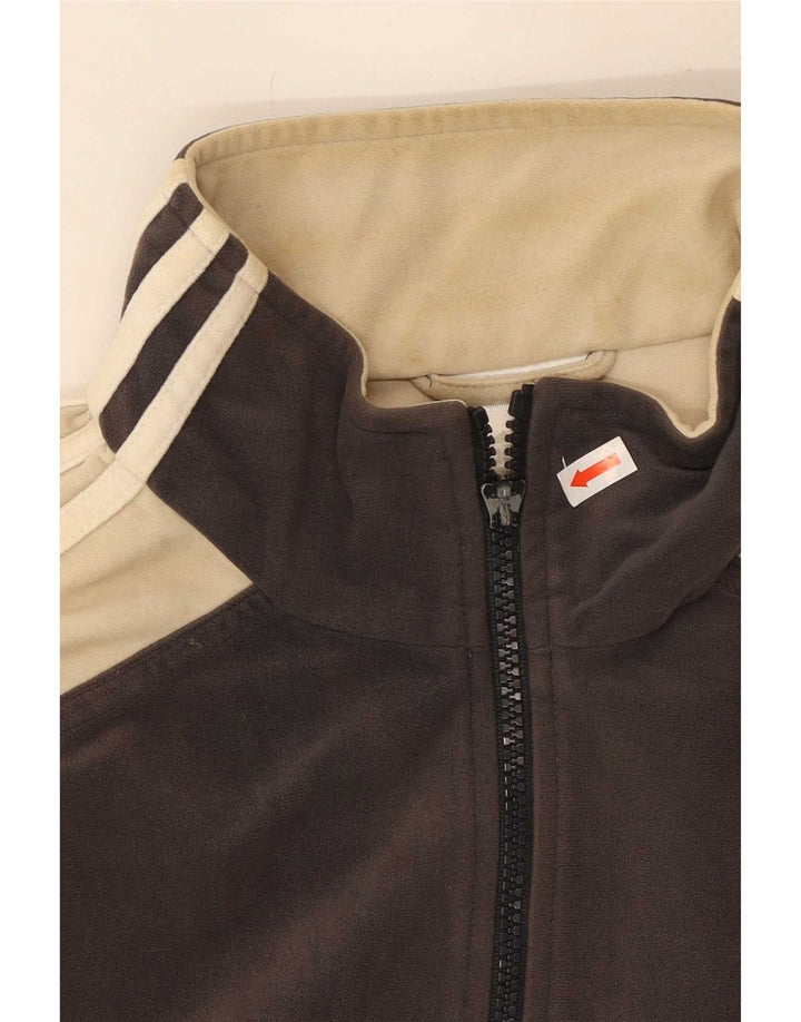 Adidas Herren-Trainingsanzug-Oberteiljacke UK 38/40 Mittelgraues Colourblock-Polyester
