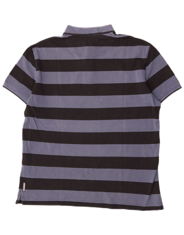 Armani Jeans Herren-Poloshirt mit normaler Passform, 2XL, marineblau, gestreift, Baumwolle