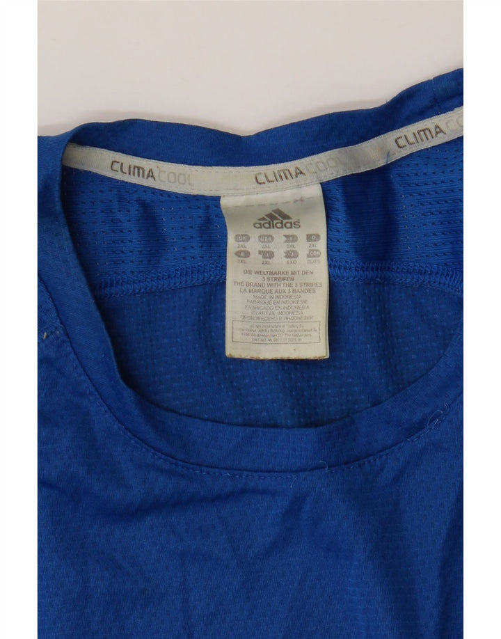 Adidas Herren Climacool T-Shirt Top 2XL Blau Polyester