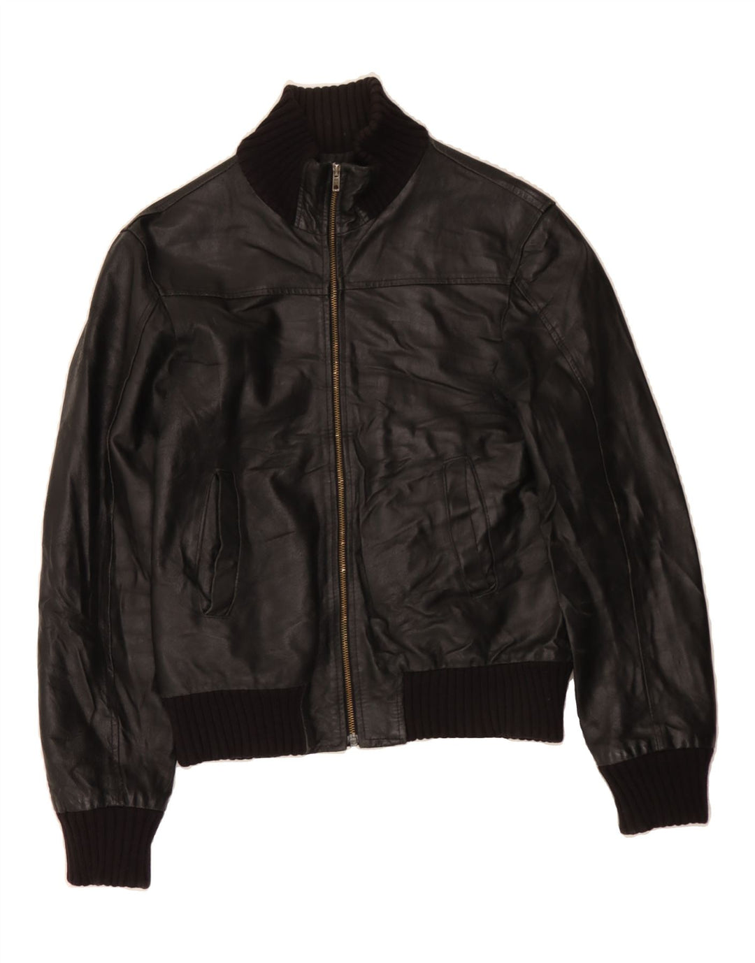 XAGON Herren Lederjacke UK 34 XS Schwarzes Leder