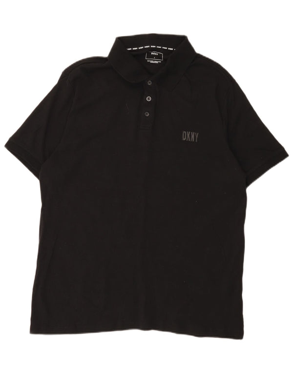 Dkny Mens Polo Shirt Large Black Cotton