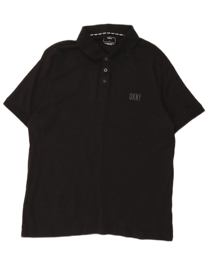 Dkny Herren-Poloshirt, groß, schwarze Baumwolle