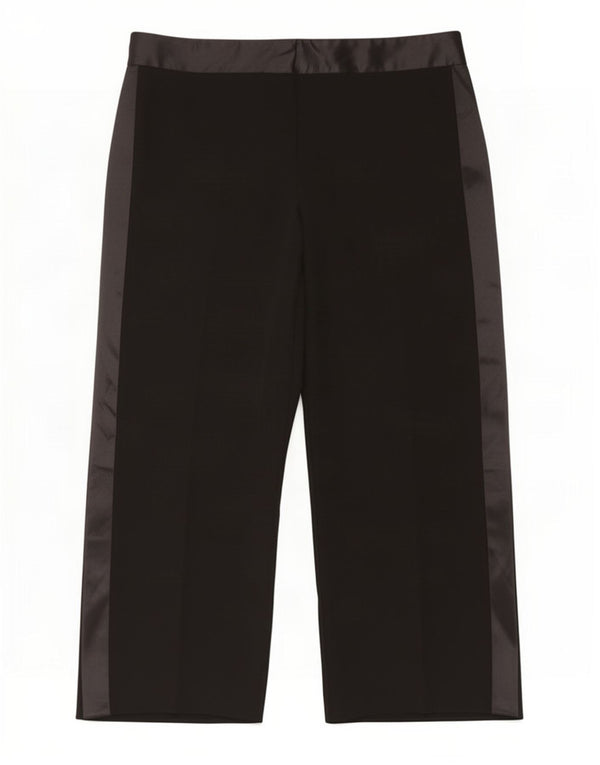 Marks & Spencer Damen Kurz geschnittene Hose UK 16 Large W36 L25 Schwarz