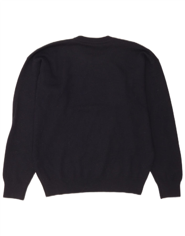 Lacoste Herren-Pullover mit Rundhalsausschnitt, Größe 4, mittlere marineblaue Wolle