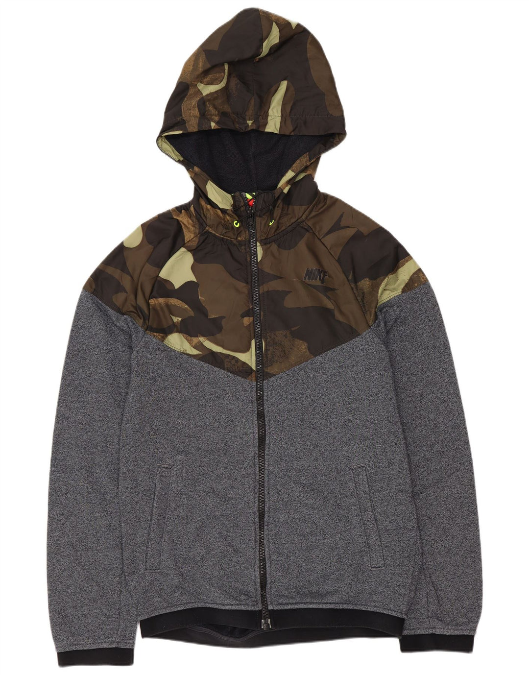 Nike Herren-Kapuzenpullover mit Reißverschluss, klein, marineblau, Camouflage-Baumwolle