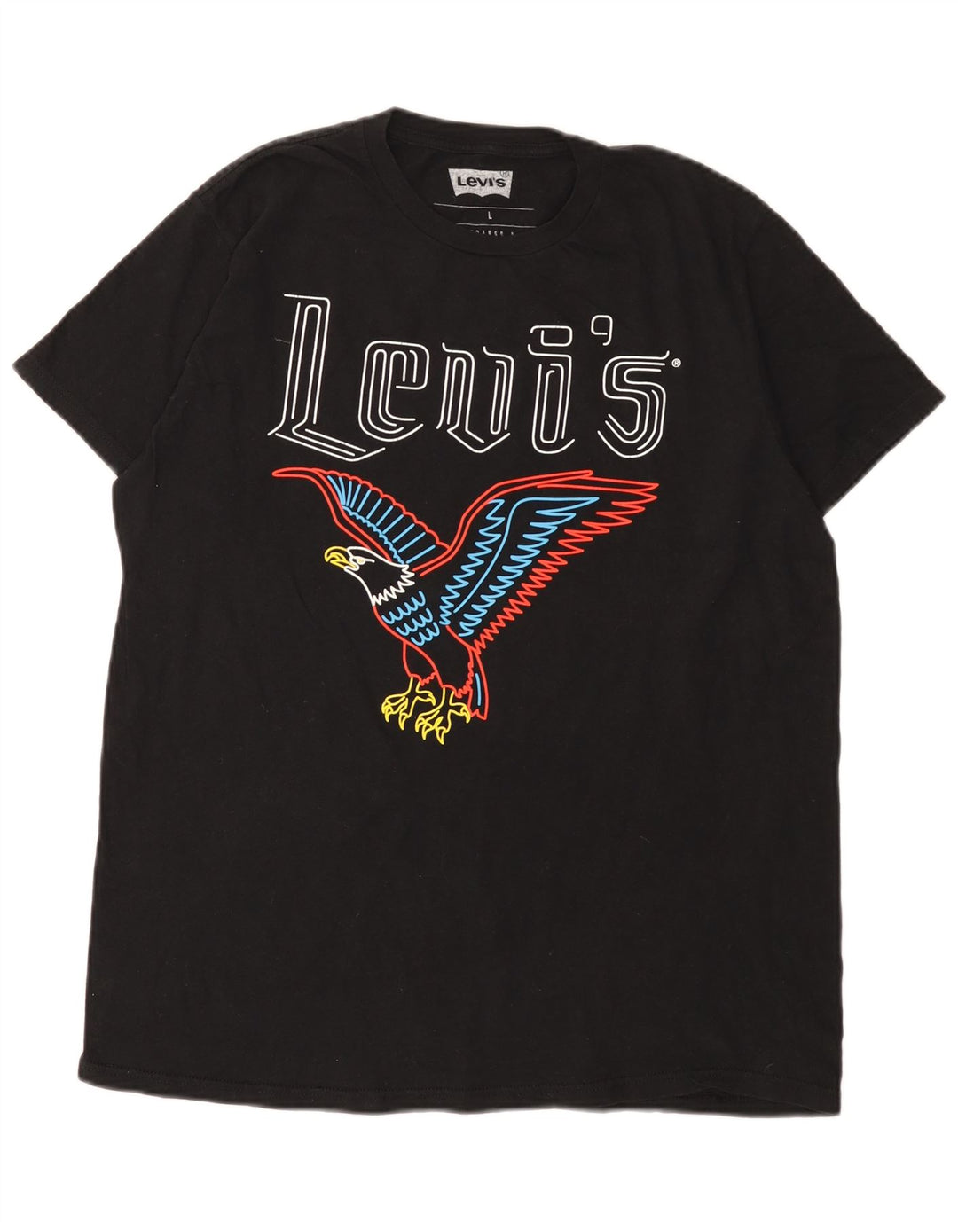 Levi's Herren-T-Shirt mit Grafik, Größe L, aus schwarzer Baumwolle