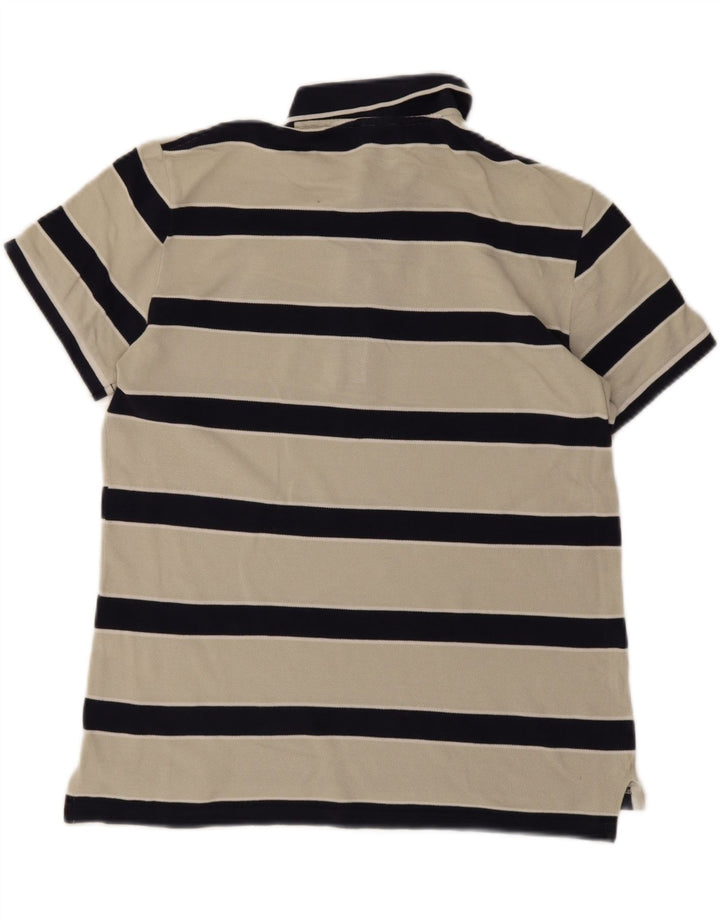 Lacoste Herren-Poloshirt, Größe 4, mittelweiß gestreift