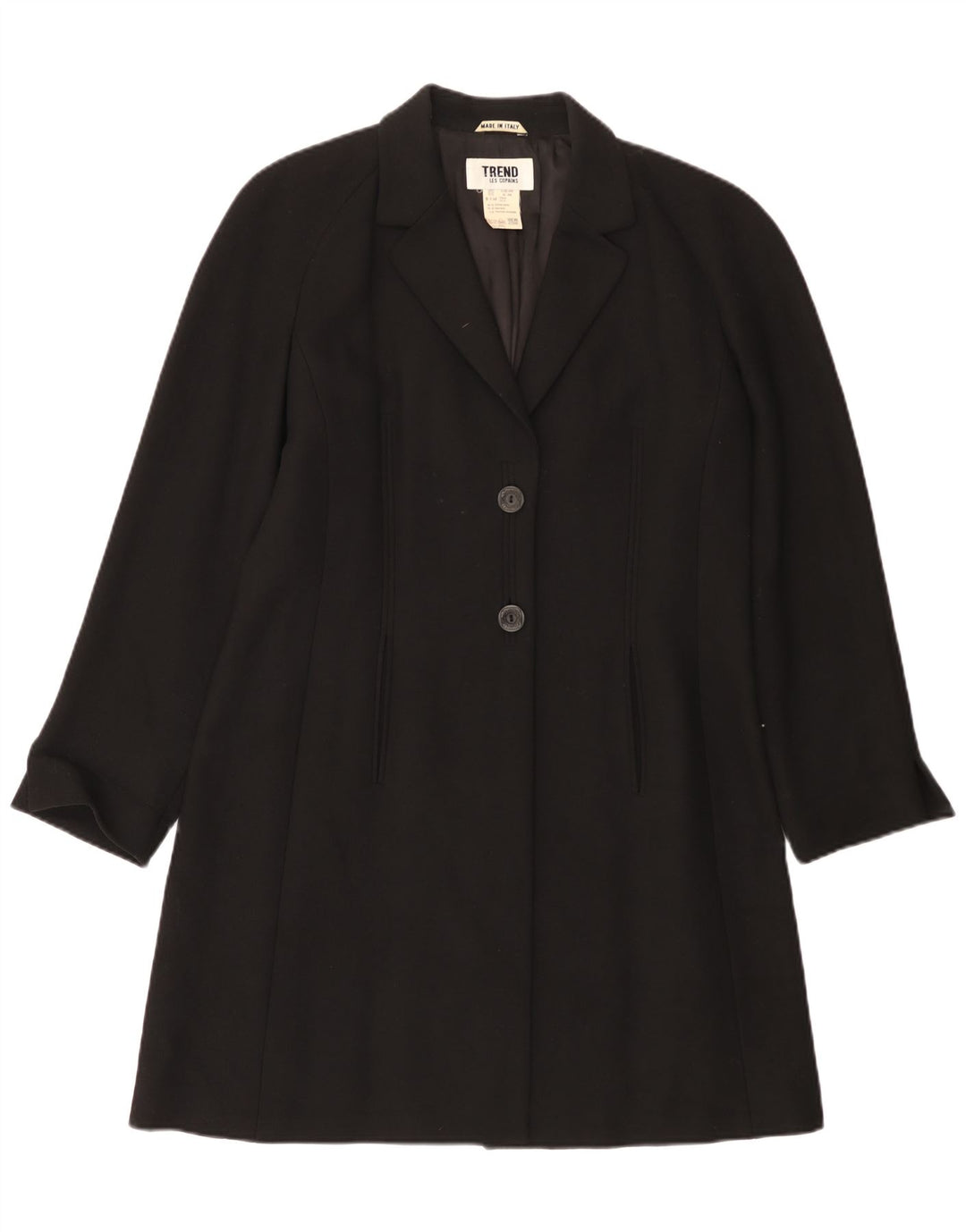 LES COPAINS Damenmantel UK 14 Mittelschwarze Viskose