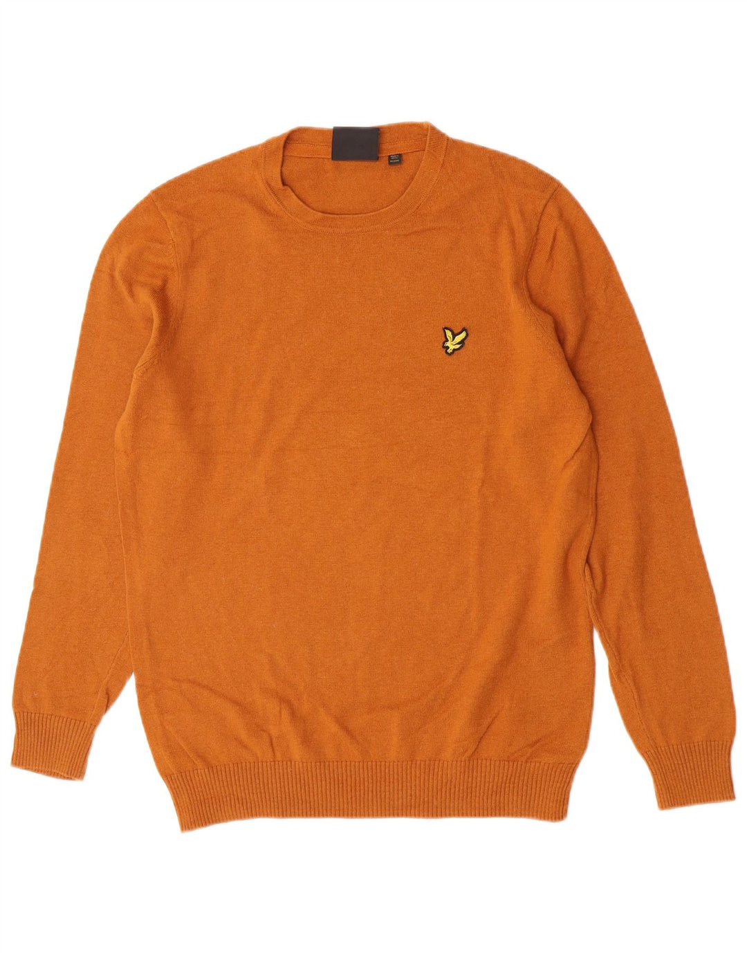 Lyle & Scott Herren-Pullover mit Rundhalsausschnitt, mittelorangefarbene Baumwolle