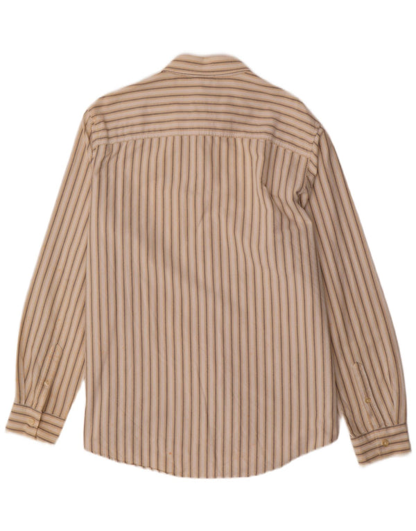 TIMBERLAND Herrenhemd 2XL Beige gestreifte Baumwolle