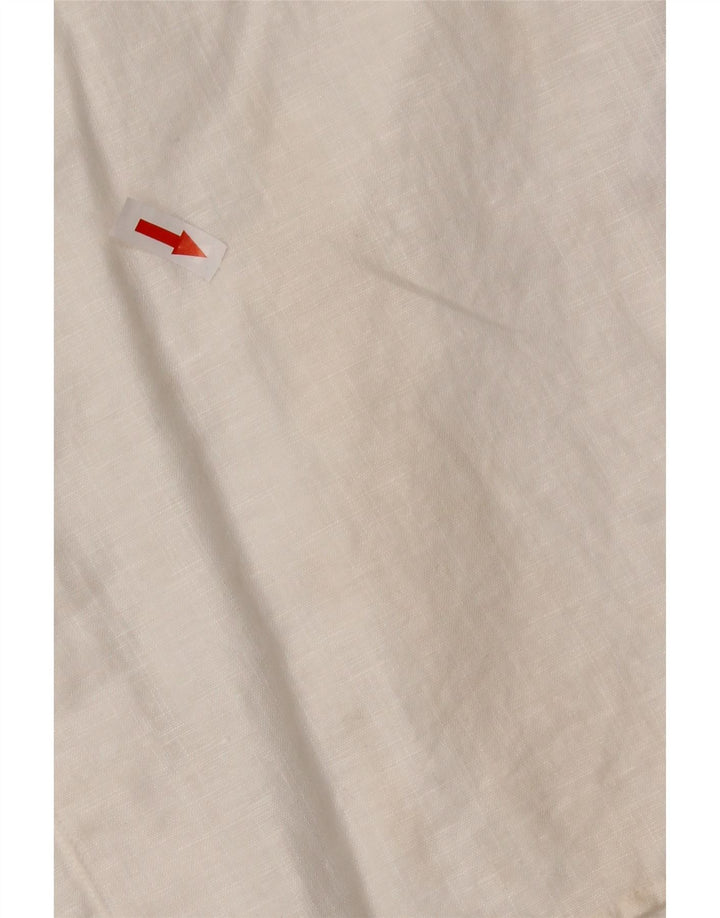 TED BAKER Herren Kurzarmhemd Größe 5 XL Weißes Leinen