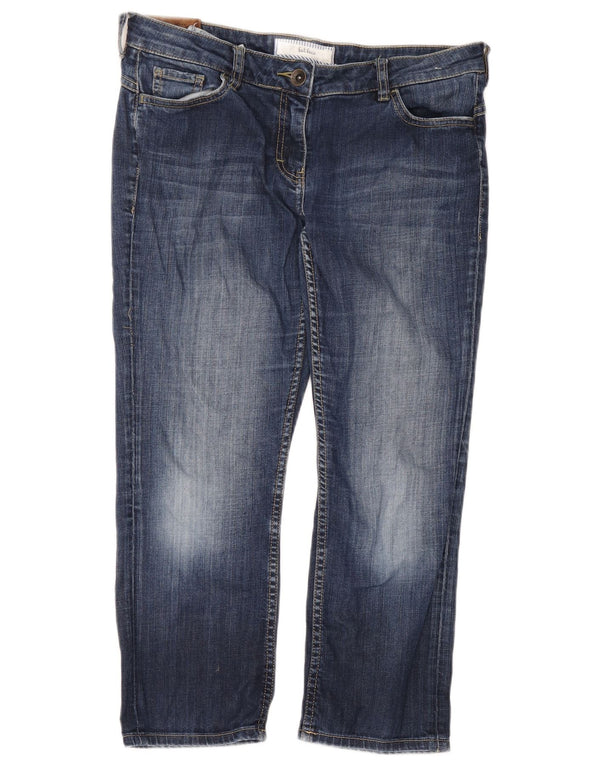 Fat Face Damen-Cropped-Jeans UK 12 Medium W34 L23 Blaue Baumwolle