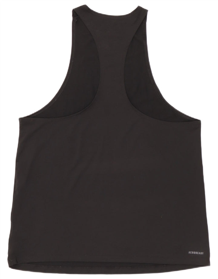 Adidas Herren Aeroready Graphic Vest Top Mittelschwarzes Polyester