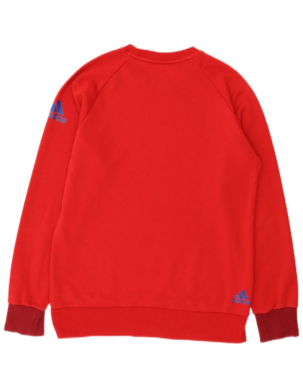 Adidas Mens France Graphic Sweatshirt Jumper UK 44/46 Large Red Cotton