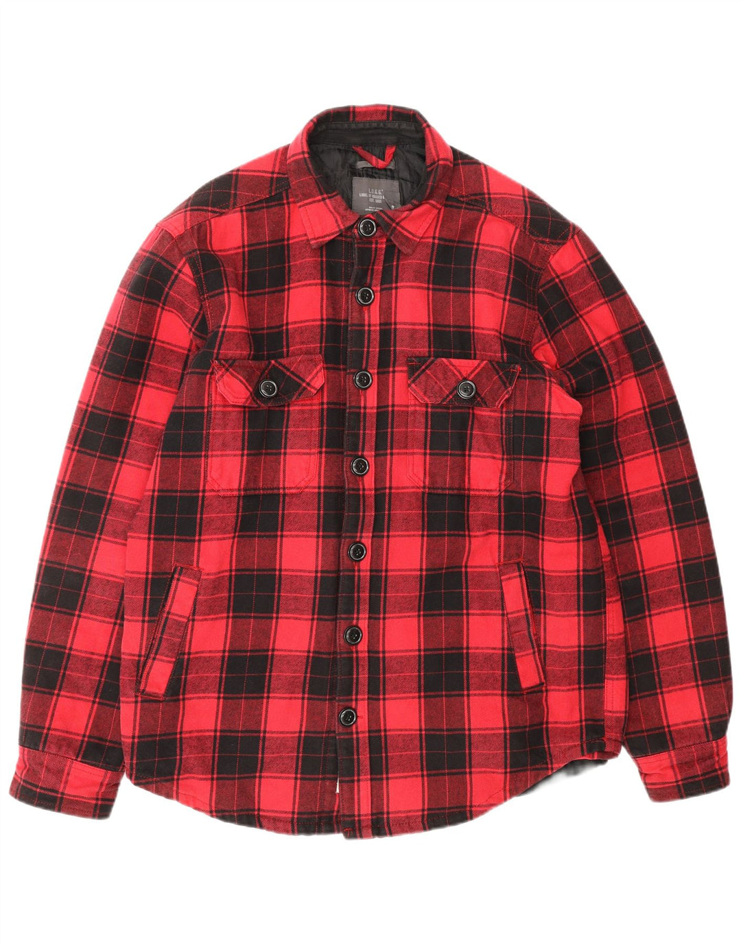H&M Herren-Lumberjack-Flanellhemd, groß, rosa kariert, Baumwolle