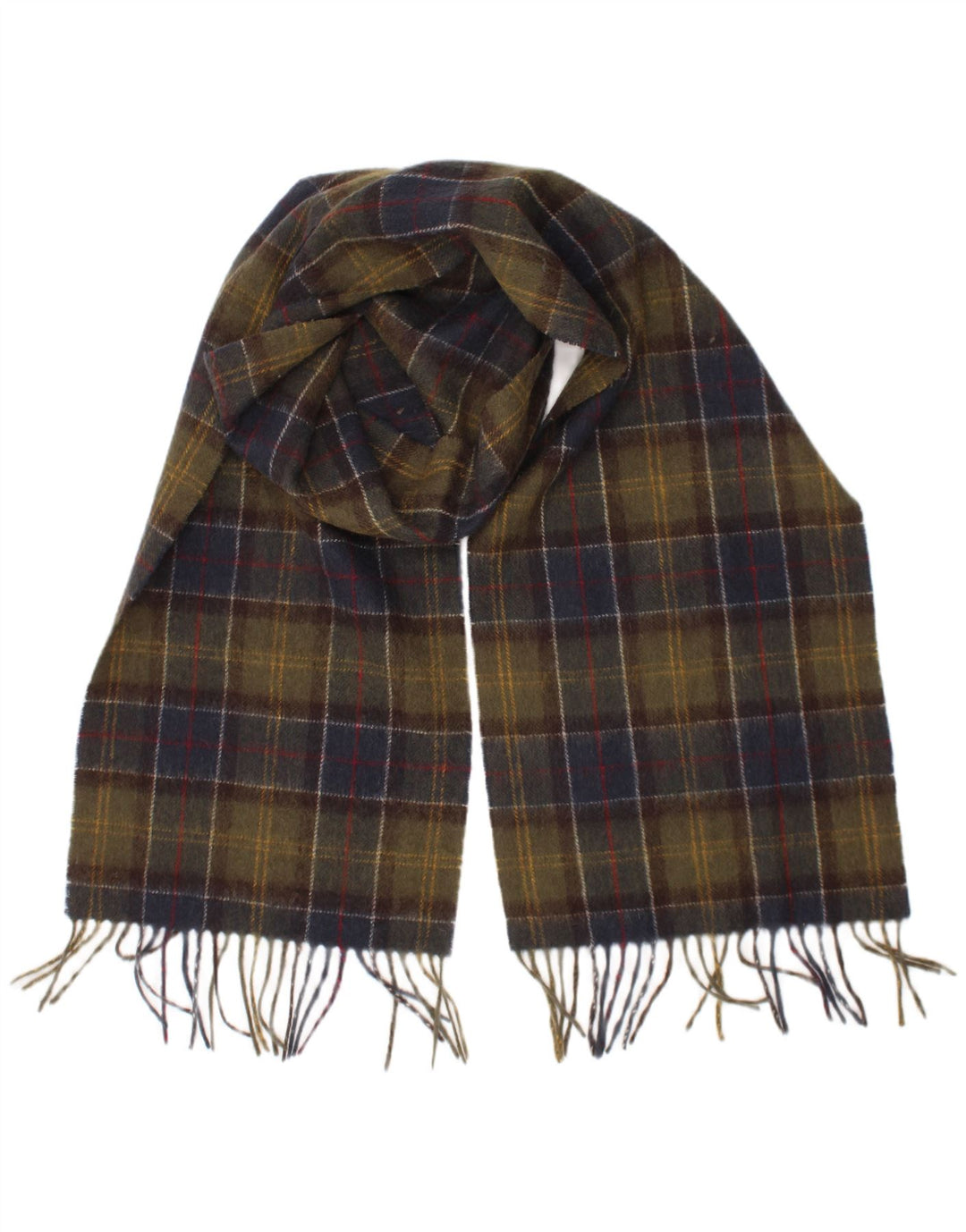 Barbour Herren-Rechteckschal, Einheitsgröße, Khaki, kariert, Lammwolle, klassisch